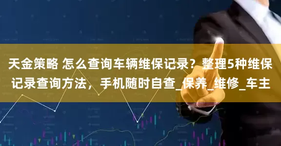 天金策略 怎么查询车辆维保记录？整理5种维保记录查询方法，手机随时自查_保养_维修_车主